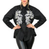 Čierna košeľa luxusná košeľa Paloma Krásna móda