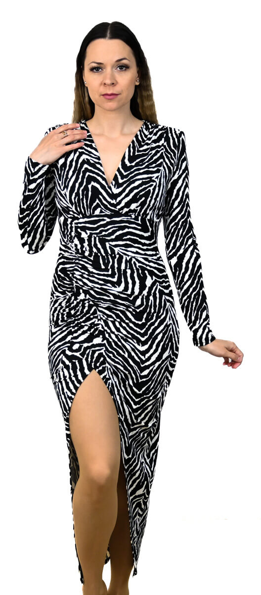 Dlhé letné šaty Zebra