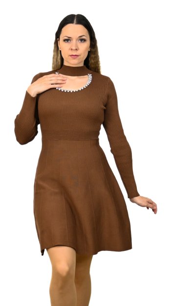 Ačkové šaty Audrey hnedé MarySha