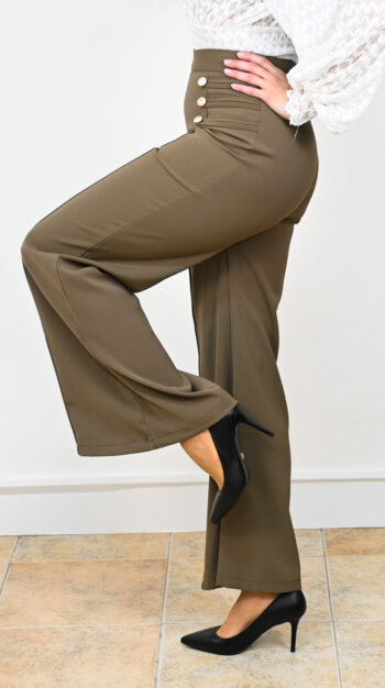 Elegantné nohavice s vysokým pásom z boku
