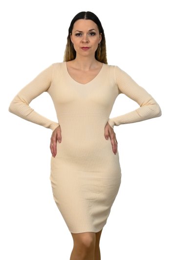 Elegantné šaty s dlhým rukávom Kim spredu 2
