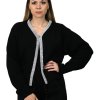 Teplý sveter so širokými rukávmi čierny MarySha