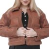 Hnedá koženková bunda Teddy Krásna móda MarySha