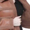 Hnedá koženková bunda Teddy detail