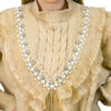 Pletený sveter Pletený dlhý sveter s perličkami béžový detail