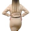 Sukňový kostým Donatella béžový zozadu