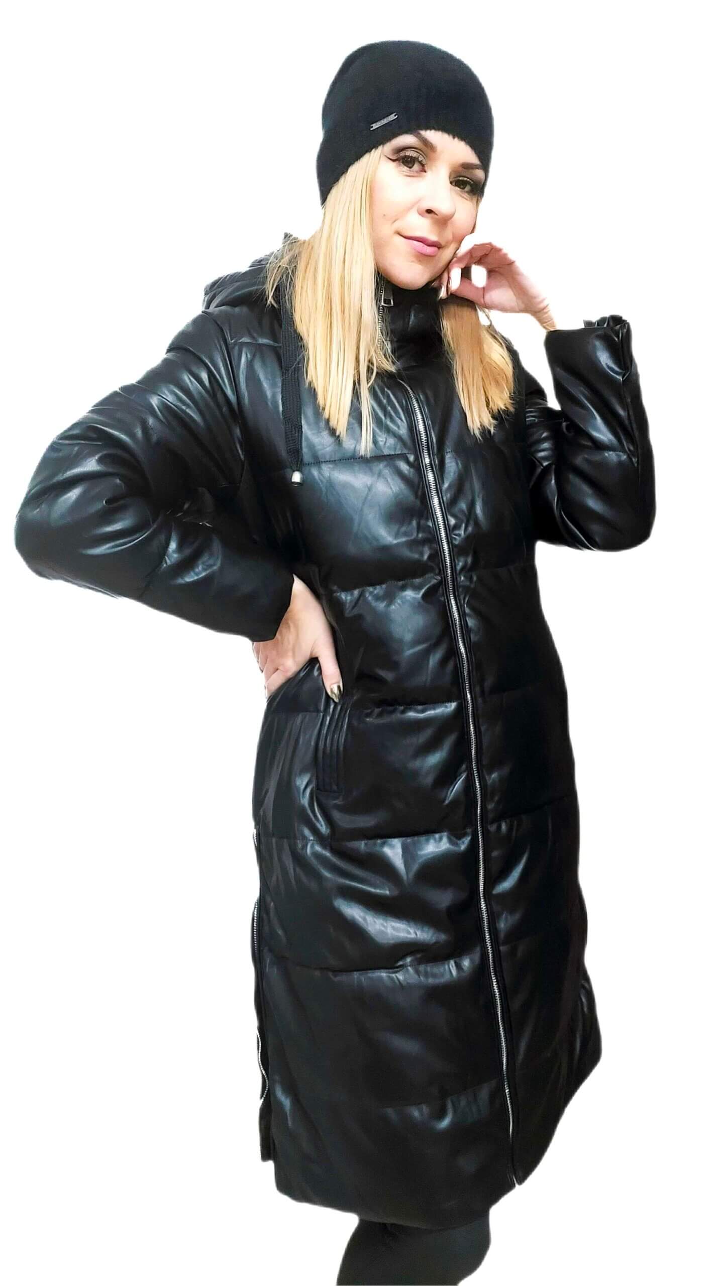 Prešívaná bunda so zipsami Emily čierna MarySha