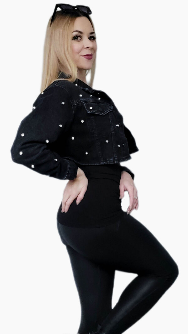 Krátka rifľová bunda MarySha profil