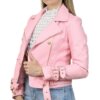Ružová koženková bunda MarySha